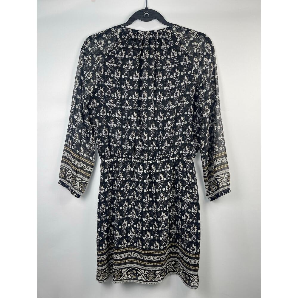 Madewell Woodland Boho Border Print Long Sleeve Mini Dress Size 00 - Picture 6 of 8